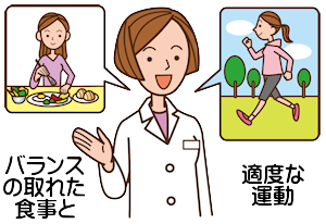 バランス取れた食事と適度な運動