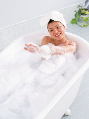 湯船につかってのんびり